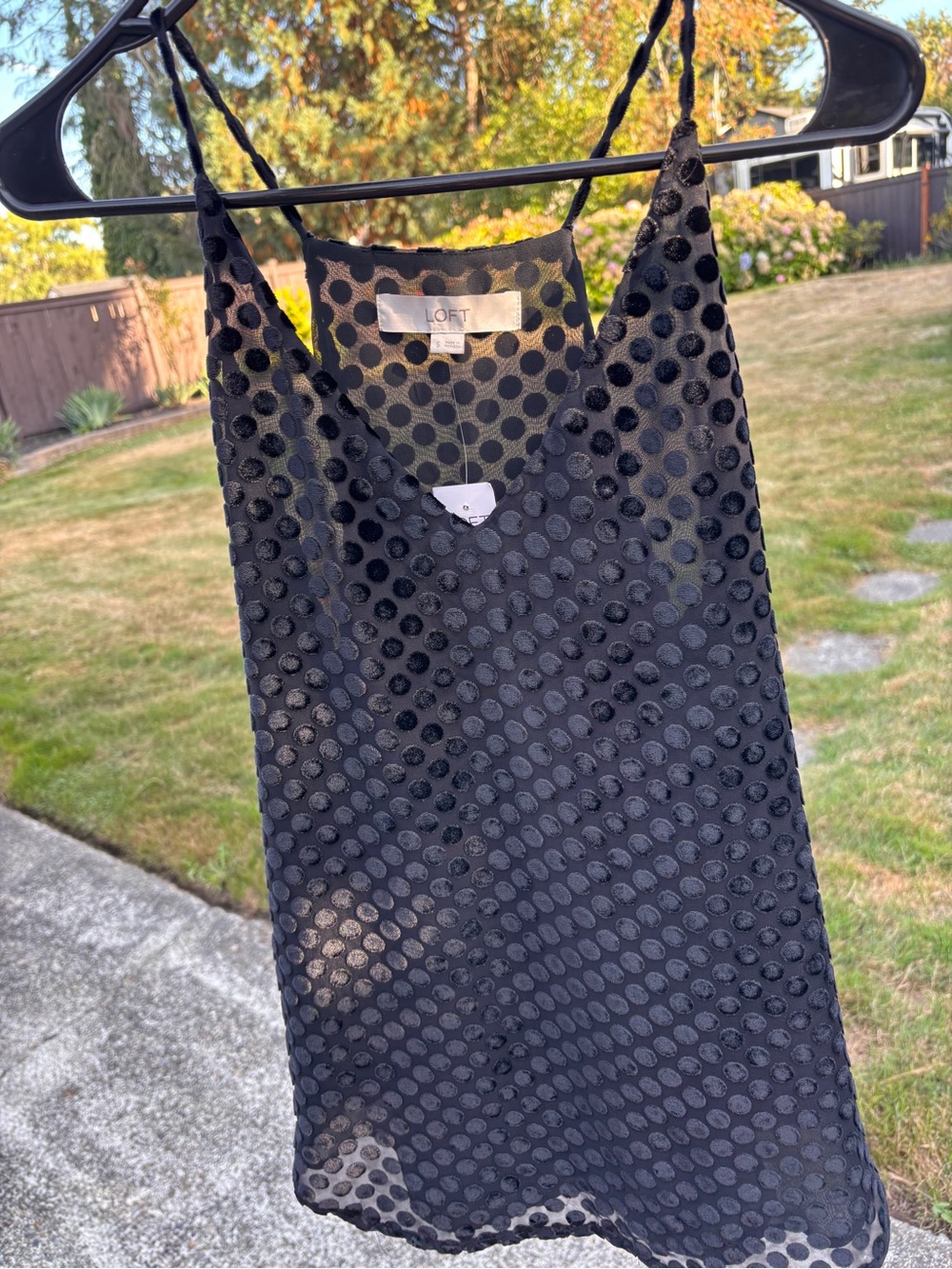 NWT Loft Burnout Polka Dot spaghetti strap tank top.
